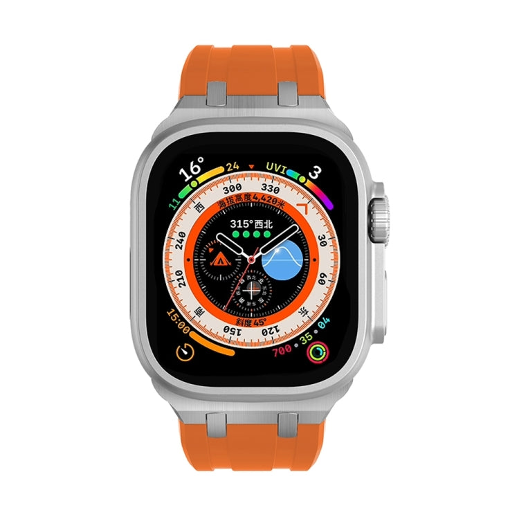 AP Silicone Watch Band For Apple Watch Ultra 2 49mm(Silver Orange) - Watch Bands by PMC TechLife | Online Shopping South Africa | PMC TechLife