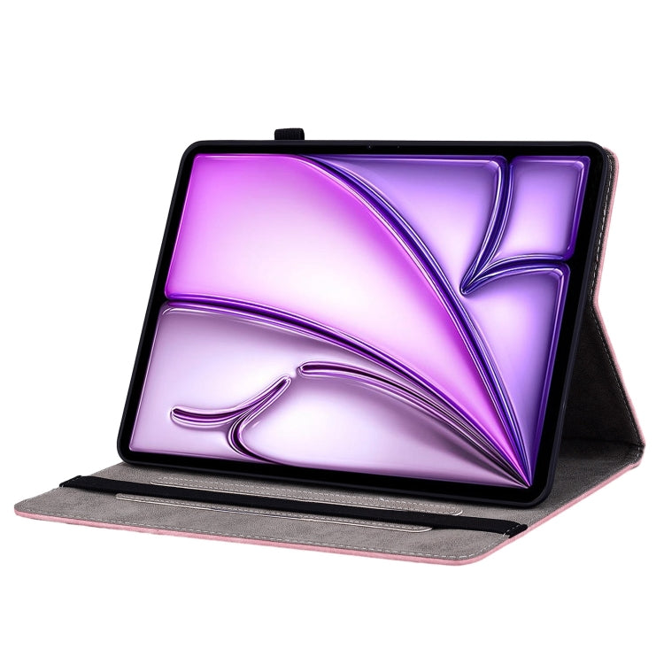 For iPad Air 11 2024 Butterfly Rose Embossed Leather Smart Tablet Case(Pink) - iPad Air 11 2024 Cases by PMC TechLife | Online Shopping South Africa | PMC TechLife | Buy Now Pay Later Mobicred