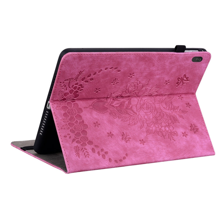 For Lenovo M10 Butterfly Rose Embossed Leather Tablet Case(Rose Red) - Lenovo by PMC TechLife | Online Shopping South Africa | PMC TechLife | Buy Now Pay Later Mobicred