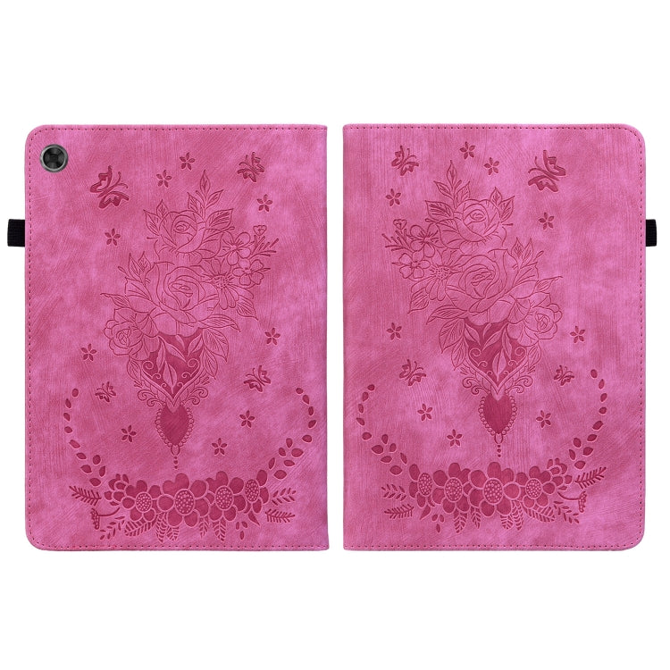 For Lenovo Tab M10 Plus 10.6 3rd Gen Butterfly Rose Embossed Leather Tablet Case(Rose Red) - Lenovo by PMC TechLife | Online Shopping South Africa | PMC TechLife | Buy Now Pay Later Mobicred