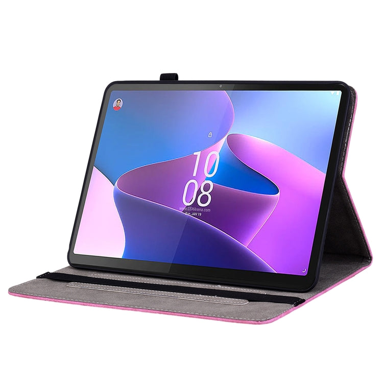For Lenovo Tab P11 Gen 2 11.5 Butterfly Rose Embossed Leather Tablet Case(Rose Red) - Lenovo by PMC TechLife | Online Shopping South Africa | PMC TechLife | Buy Now Pay Later Mobicred