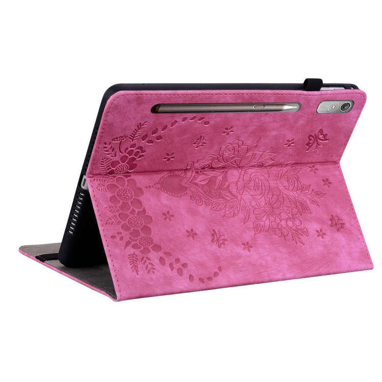 For Lenovo Tab P11 Pro Gen 2 11.2 Butterfly Rose Embossed Leather Tablet Case(Rose Red) - Lenovo by PMC TechLife | Online Shopping South Africa | PMC TechLife | Buy Now Pay Later Mobicred