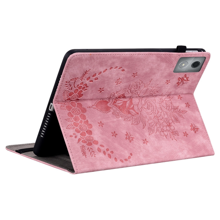 For Lenovo Tab K11 Plus Butterfly Rose Embossed Leather Tablet Case(Pink) - Lenovo by PMC TechLife | Online Shopping South Africa | PMC TechLife | Buy Now Pay Later Mobicred