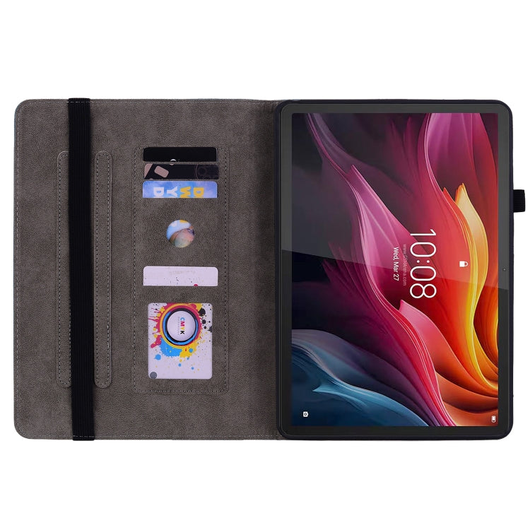 For Lenovo Tab K11 Plus Butterfly Rose Embossed Leather Tablet Case(Dark Blue) - Lenovo by PMC TechLife | Online Shopping South Africa | PMC TechLife | Buy Now Pay Later Mobicred