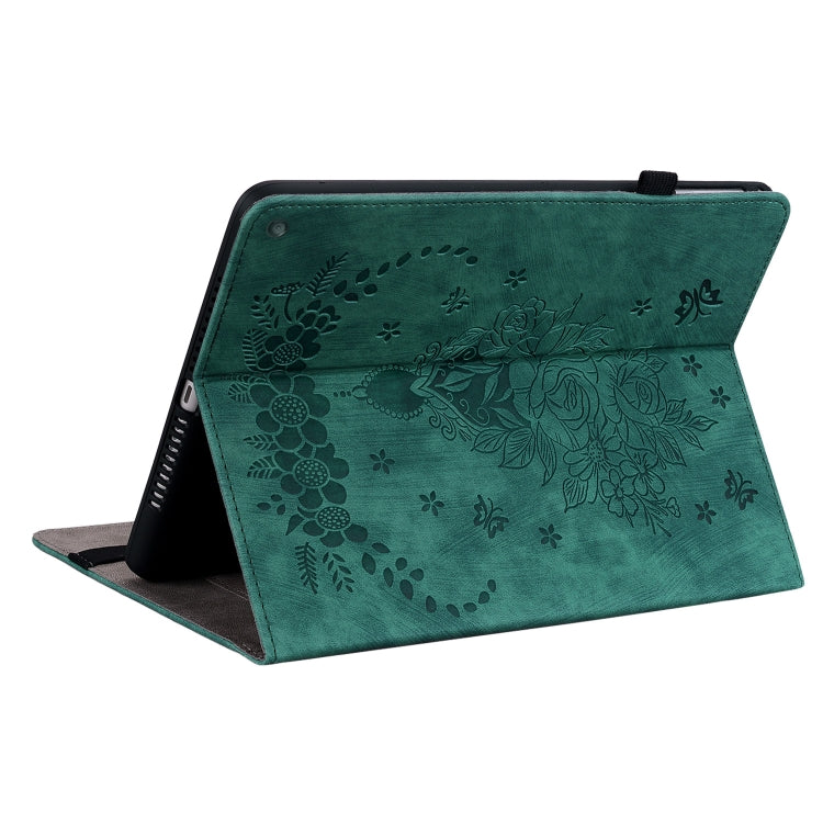 For Amazon Kindle Fire HD10 2021 Butterfly Rose Embossed Leather Smart Tablet Case(Green) - free shipping - PMC TechLife - Order now!