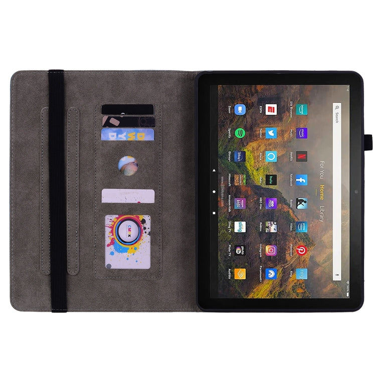 For Amazon Kindle Fire HD10 2021 Butterfly Rose Embossed Leather Smart Tablet Case(Green) - free shipping - PMC TechLife - Order now!