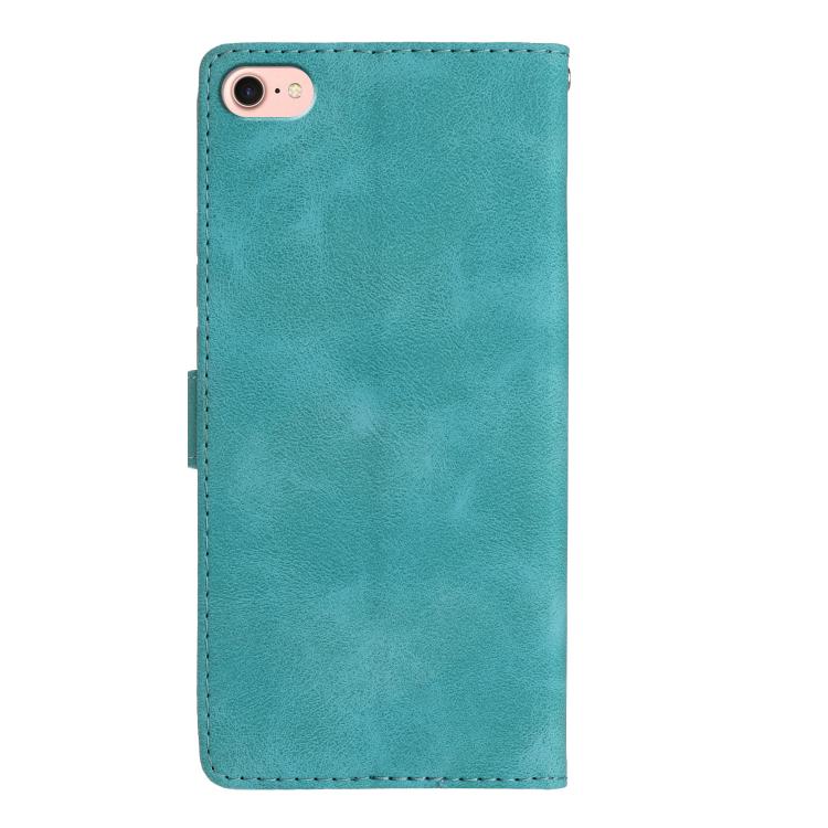 For iPhone 16e Flower Butterfly Embossing Pattern Leather Phone Case(Sky Blue) - iPhone 16e Cases by PMC TechLife | Online Shopping South Africa | PMC TechLife | Buy Now Pay Later Mobicred