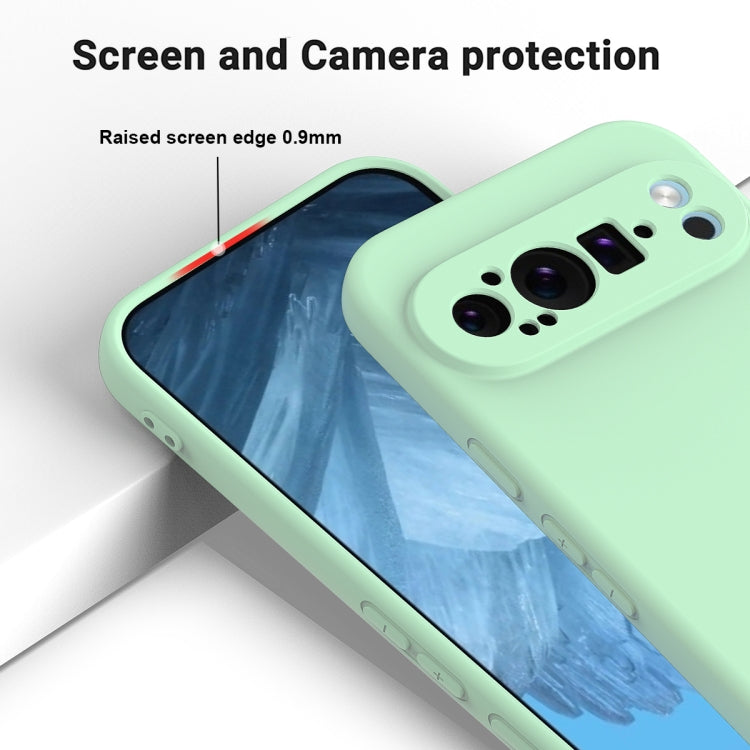 For Google Pixel 9 Pro Pure Color Liquid Silicone Shockproof Phone Case(Green) - Google Cases by PMC TechLife | Online Shopping South Africa | PMC TechLife | Buy Now Pay Later Mobicred