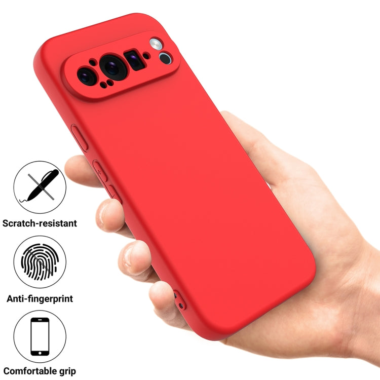For Google Pixel 9 Pro Pure Color Liquid Silicone Shockproof Phone Case(Red) - Google Cases by PMC TechLife | Online Shopping South Africa | PMC TechLife | Buy Now Pay Later Mobicred