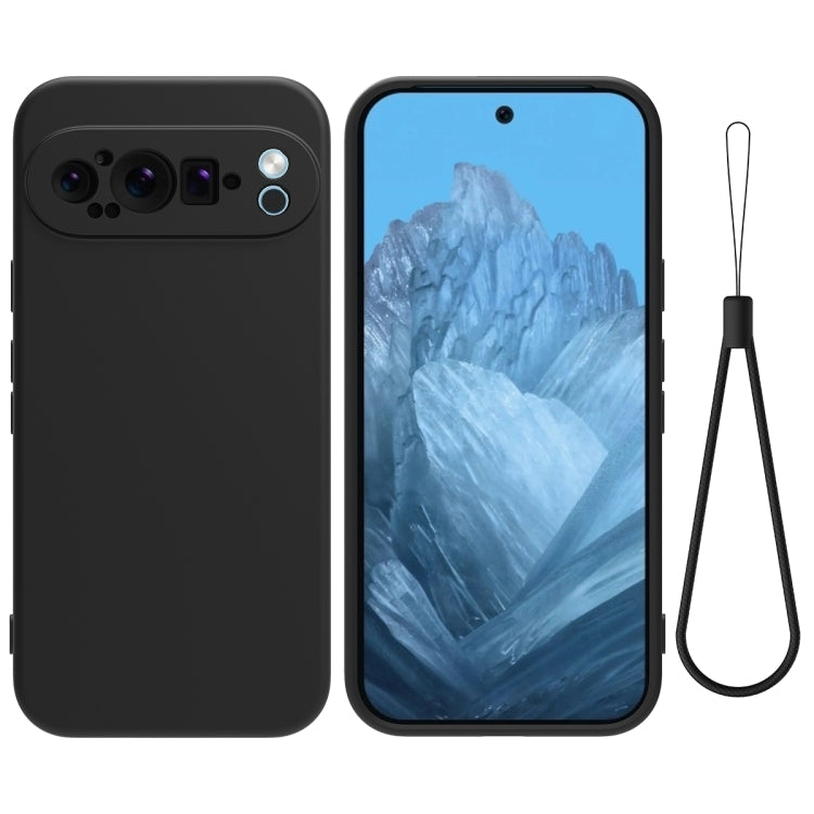 For Google Pixel 9 Pro Pure Color Liquid Silicone Shockproof Phone Case(Black) - Google Cases by PMC Jewellery | Online Shopping South Africa | PMC Jewellery | Buy Now Pay Later Mobicred