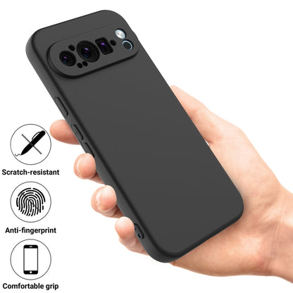 For Google Pixel 9 Pro Pure Color Liquid Silicone Shockproof Phone Case(Black) - Google Cases by PMC Jewellery | Online Shopping South Africa | PMC Jewellery | Buy Now Pay Later Mobicred