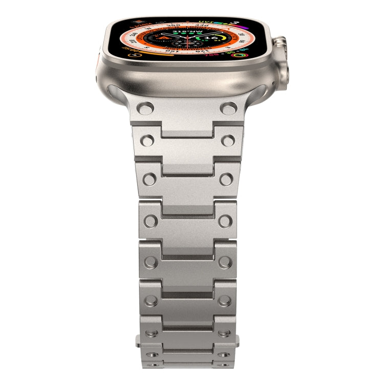 Double Rows Metal Watch Band For Apple Watch SE 2023 40mm(Titanium) - Watch Bands by PMC TechLife | Online Shopping South Africa | PMC TechLife