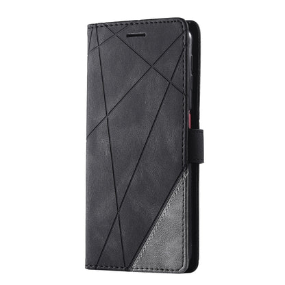 For Samsung Galaxy A7(2018) Skin Feel Splicing Horizontal Flip Leather Case with Holder & Card Slots & Wallet & Photo Frame(Black) - Galaxy Phone Cases by PMC Jewellery | Online Shopping South Africa | PMC Jewellery