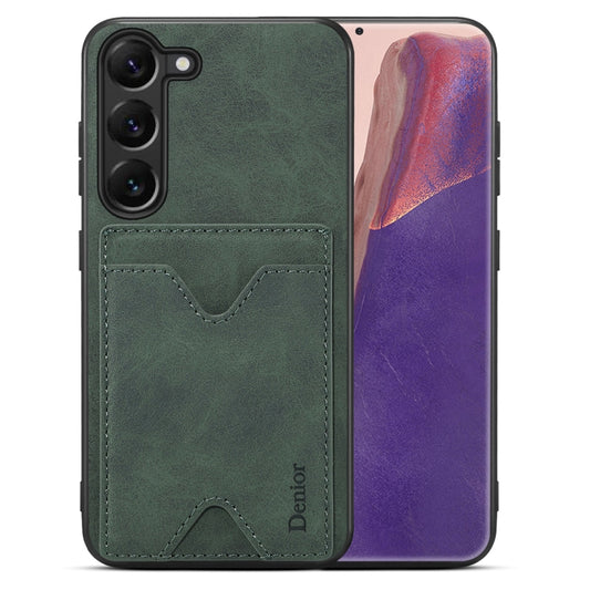 For Samsung Galaxy S24+ 5G Denior PU Back Cover Card Slot Holder Phone Case(Green) - Galaxy S24+ 5G Cases by Denior | Online Shopping South Africa | PMC Jewellery | Buy Now Pay Later Mobicred