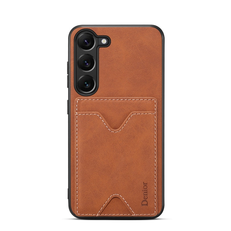 For Samsung Galaxy S24+ 5G Denior PU Back Cover Card Slot Holder Phone Case(Brown) - Galaxy S24+ 5G Cases by Denior | Online Shopping South Africa | PMC Jewellery | Buy Now Pay Later Mobicred