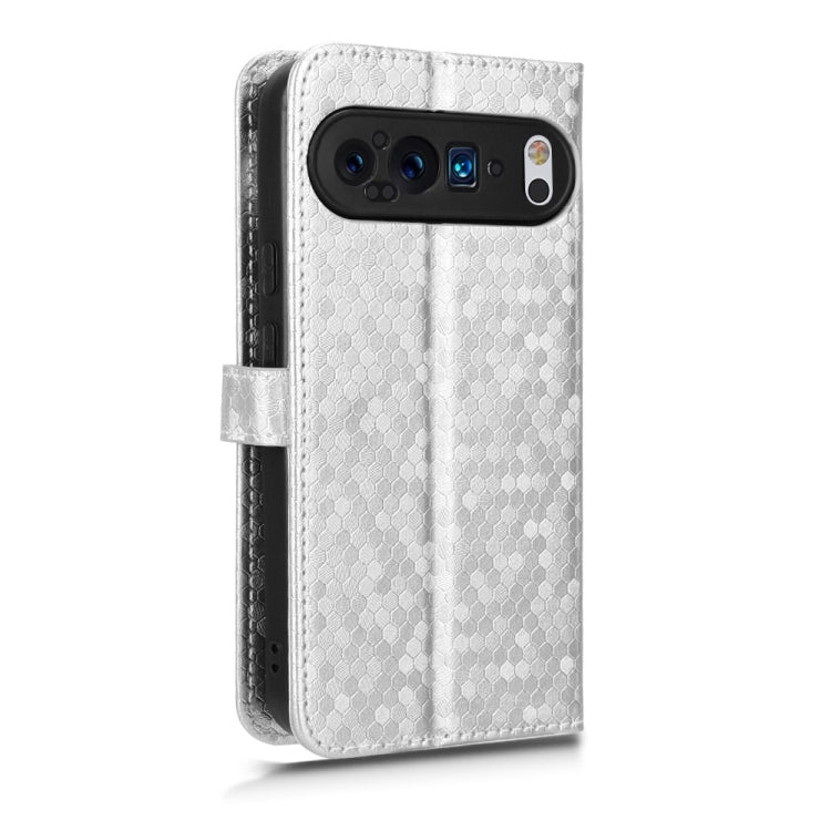 For Google Pixel 9 Honeycomb Dot Texture Leather Phone Case(Silver) - Google Cases by PMC Jewellery | Online Shopping South Africa | PMC Jewellery | Buy Now Pay Later Mobicred