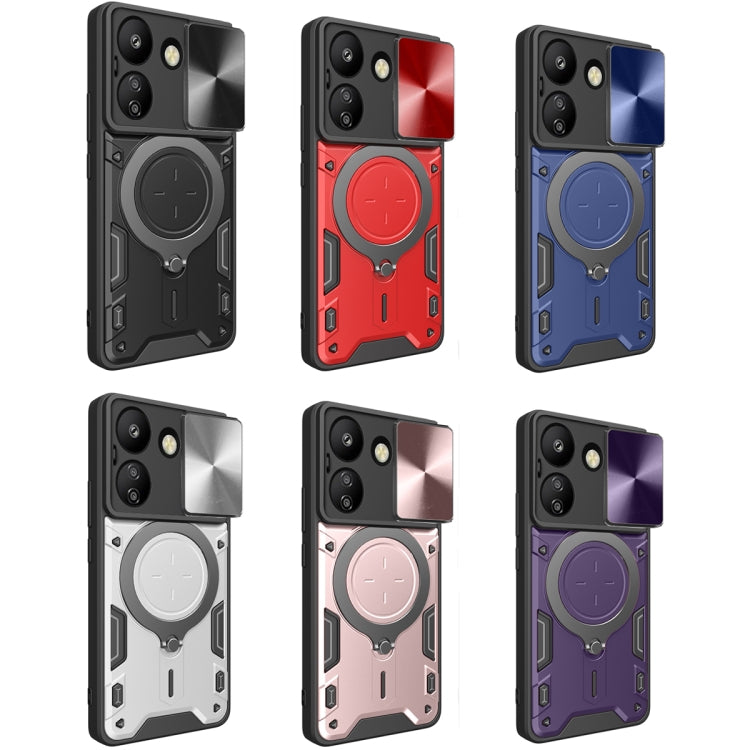 For Xiaomi Redmi 13C 4G CD Texture Sliding Camshield Magnetic Holder Phone Case(Purple) - free shipping - PMC TechLife - Order now!