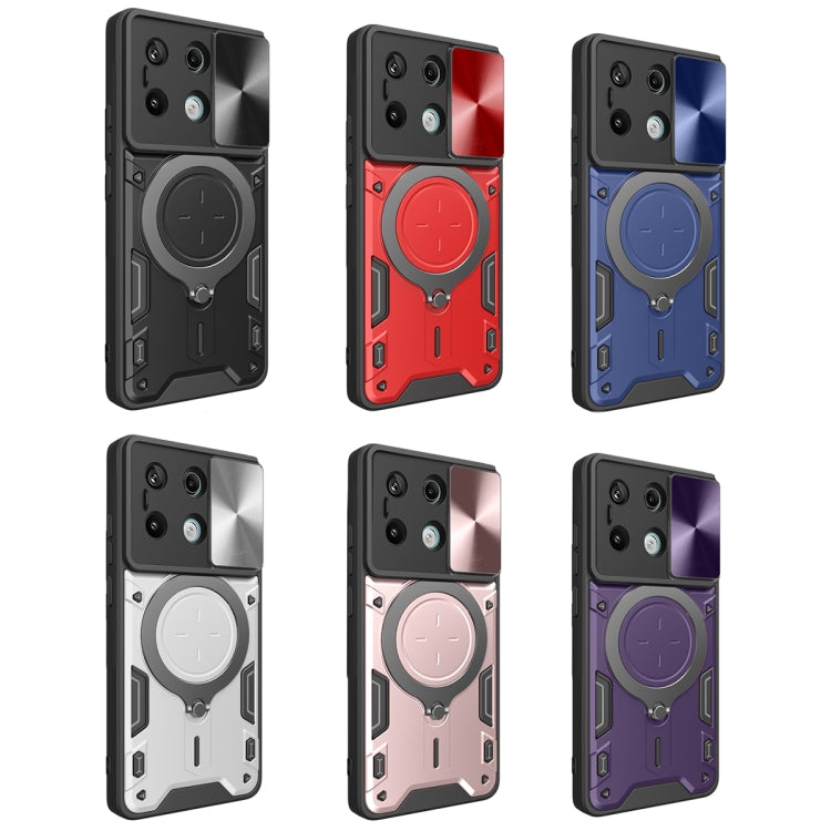 For Xiaomi Redmi Note 13 Pro 5G CD Texture Sliding Camshield Magnetic Holder Phone Case(Pink) - Note 13 Pro Cases by PMC TechLife | Online Shopping South Africa | PMC TechLife | Buy Now Pay Later Mobicred