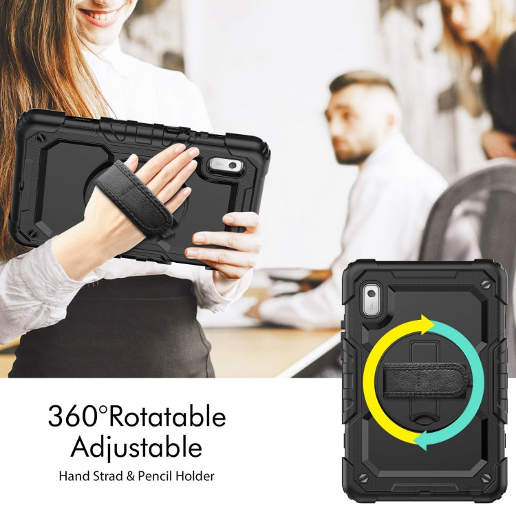 For Lenovo Tab M9 Silicone Hybrid PC Tablet Case with Shoulder Strap(Black) - Lenovo by PMC TechLife | Online Shopping South Africa | PMC TechLife | Buy Now Pay Later Mobicred