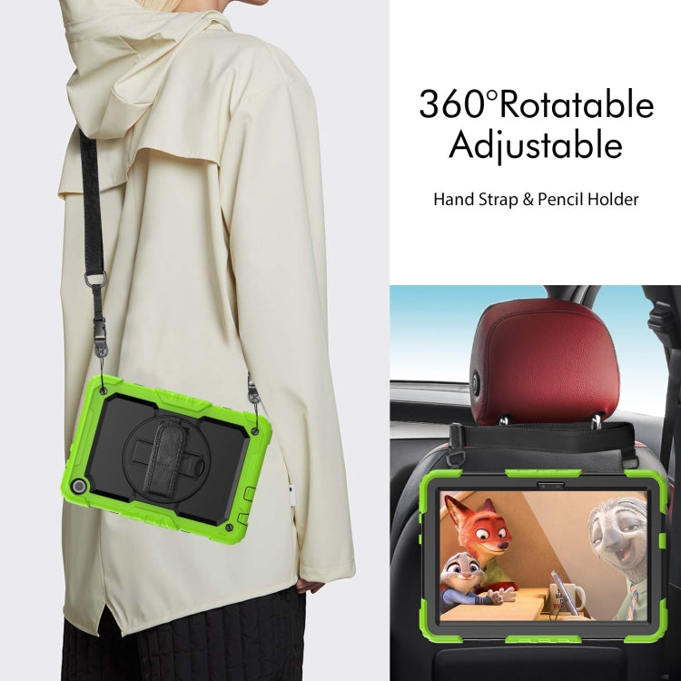 For Lenovo Tab M10 10.1 Gen 3rd Silicone Hybrid PC Tablet Case with Shoulder Strap(Yellow Green) - Lenovo by PMC TechLife | Online Shopping South Africa | PMC TechLife | Buy Now Pay Later Mobicred
