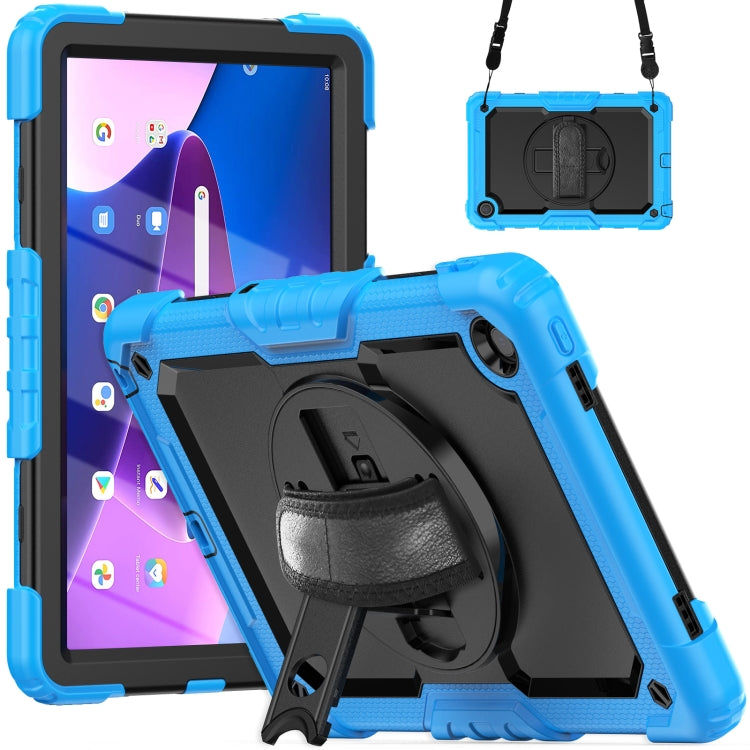 For Lenovo Tab M10 Plus 10.6 Gen 3rd Silicone Hybrid PC Tablet Case with Shoulder Strap(Light Blue) - Lenovo by PMC TechLife | Online Shopping South Africa | PMC TechLife | Buy Now Pay Later Mobicred