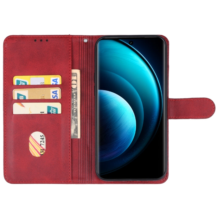 For vivo X100 Leather Phone Case(Red) - X100 Cases by PMC Jewellery | Online Shopping South Africa | PMC Jewellery | Buy Now Pay Later Mobicred
