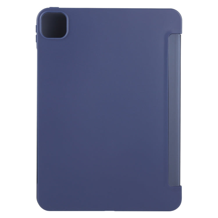 For iPad Air 11 2024 GEBEI 3-folding Holder Shockproof Flip Leather Tablet Case(Dark Blue) - iPad Air 11 2024 Cases by GEBEI | Online Shopping South Africa | PMC Jewellery | Buy Now Pay Later Mobicred