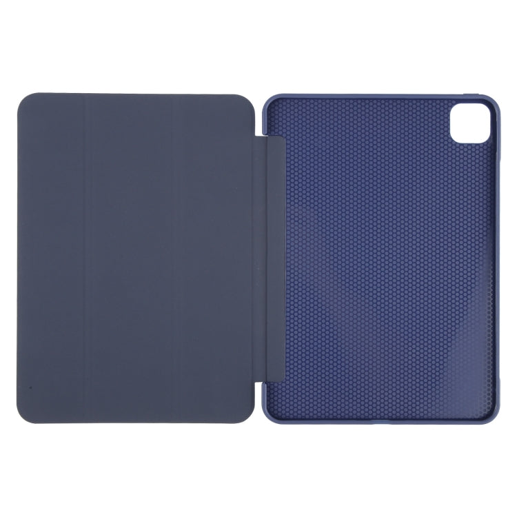 For iPad Air 11 2024 GEBEI 3-folding Holder Shockproof Flip Leather Tablet Case(Dark Blue) - iPad Air 11 2024 Cases by GEBEI | Online Shopping South Africa | PMC Jewellery | Buy Now Pay Later Mobicred