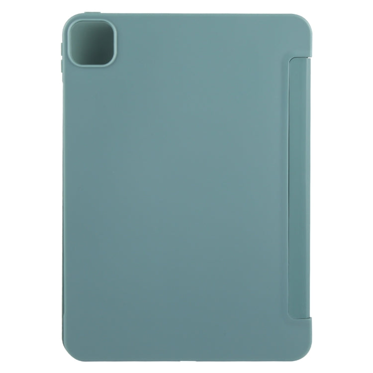 For iPad Pro 11 2024 GEBEI 3-folding Holder Shockproof Flip Leather Tablet Case(Dark Green) - iPad Pro 11 2024 Cases by GEBEI | Online Shopping South Africa | PMC TechLife | Buy Now Pay Later Mobicred