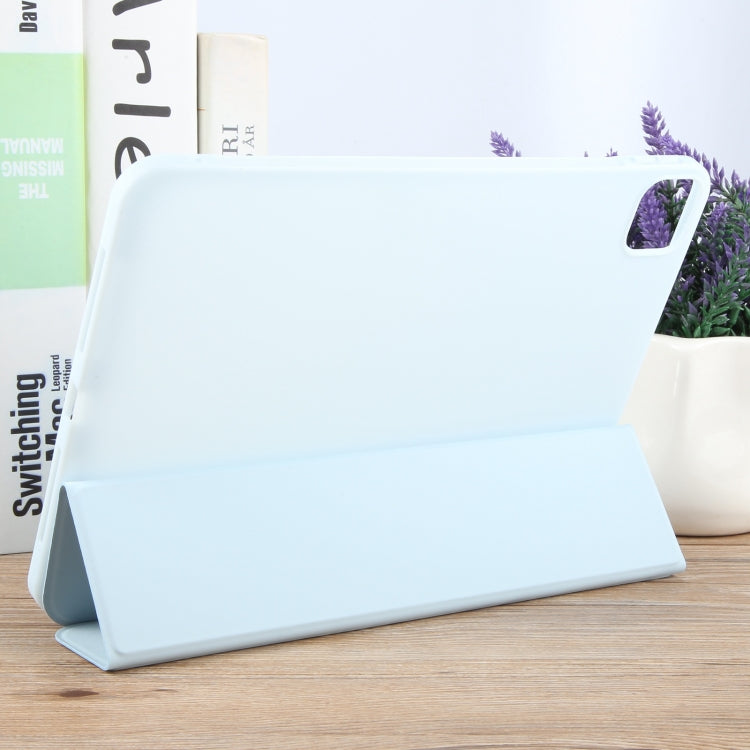 For iPad Air 13 2024 GEBEI 3-folding Holder Shockproof Flip Leather Tablet Case(Sky Blue) - iPad Air 13 2024 Cases by GEBEI | Online Shopping South Africa | PMC TechLife | Buy Now Pay Later Mobicred