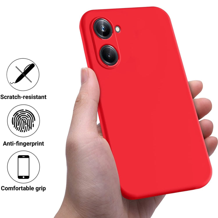 For Realme 10 Pro 5G Pure Color Liquid Silicone Shockproof Phone Case(Red) - Realme Cases by PMC Jewellery | Online Shopping South Africa | PMC Jewellery