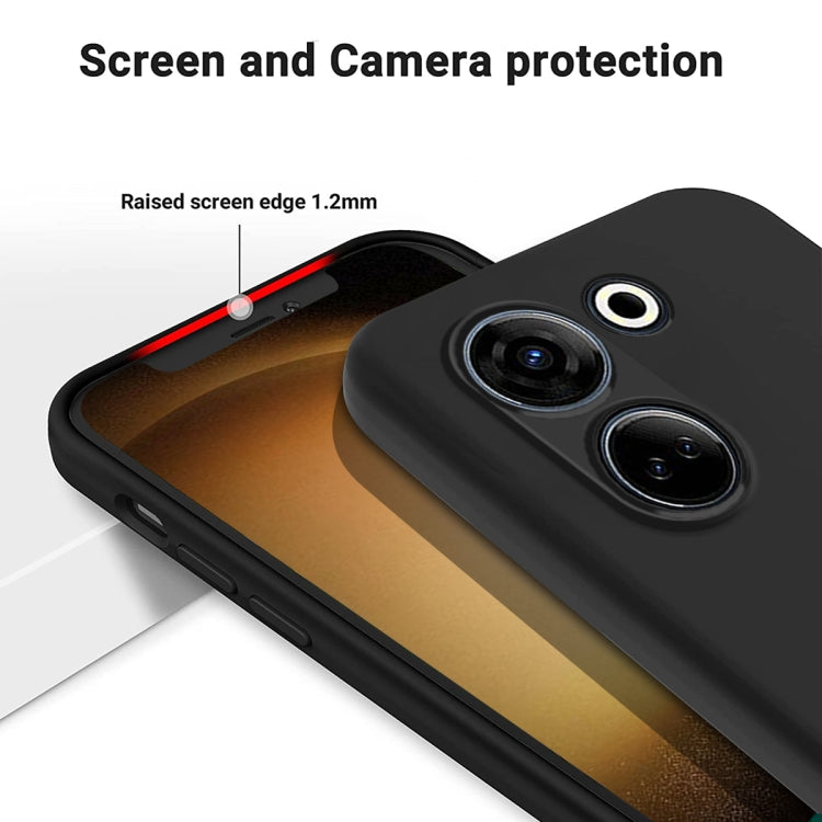 For Tecno Camon 20 4G Pure Color Liquid Silicone Shockproof Phone Case(Black) - Tecno Cases by PMC TechLife | Online Shopping South Africa | PMC TechLife | Buy Now Pay Later Mobicred