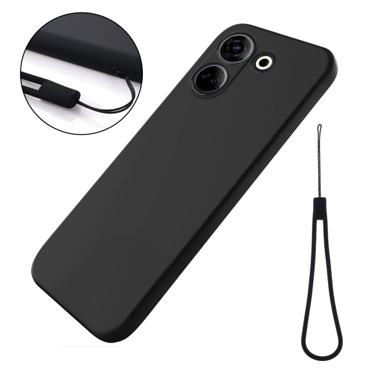 For Tecno Camon 20 4G Pure Color Liquid Silicone Shockproof Phone Case(Black) - Tecno Cases by PMC TechLife | Online Shopping South Africa | PMC TechLife | Buy Now Pay Later Mobicred