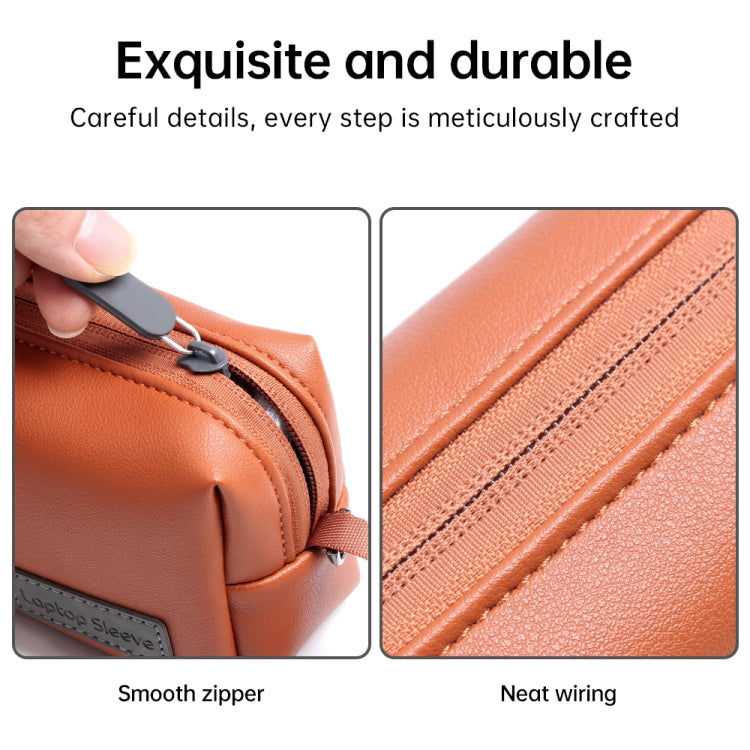 Waterproof PU Leather Laptop Accessory Bag(Pink) - Other by PMC TechLife | Online Shopping South Africa | PMC TechLife | Buy Now Pay Later Mobicred