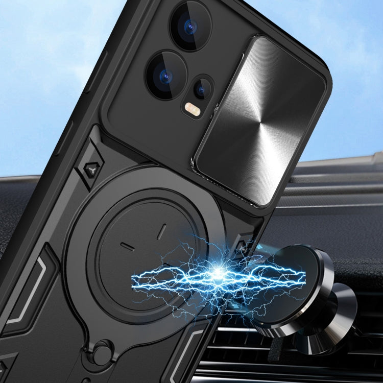 For Motorola Edge 30 Fusion CD Texture Sliding Camshield Magnetic Holder Phone Case(Black) - free shipping - PMC TechLife - Order now!