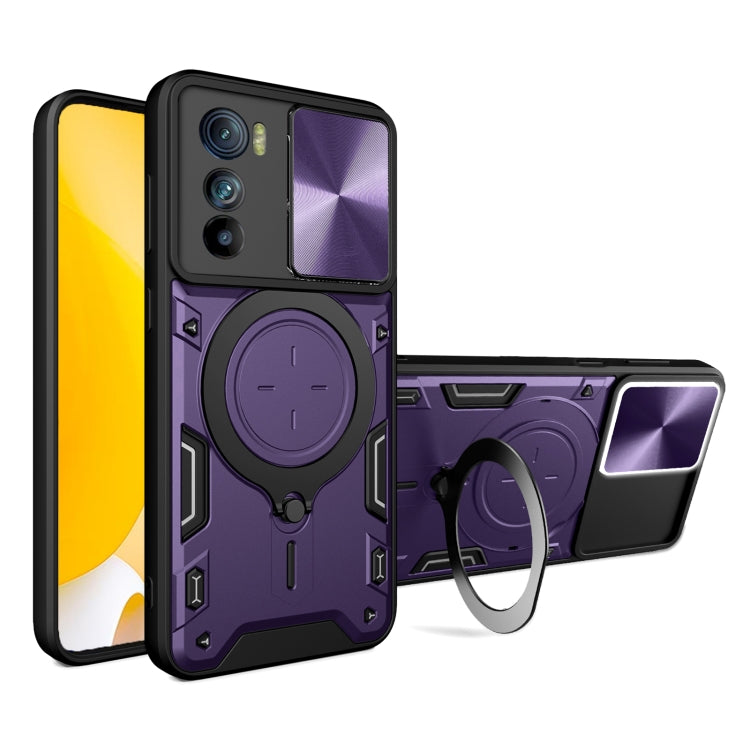 For Motorola Edge 30 CD Texture Sliding Camshield Magnetic Holder Phone Case(Purple) - free shipping - PMC TechLife - Order now!