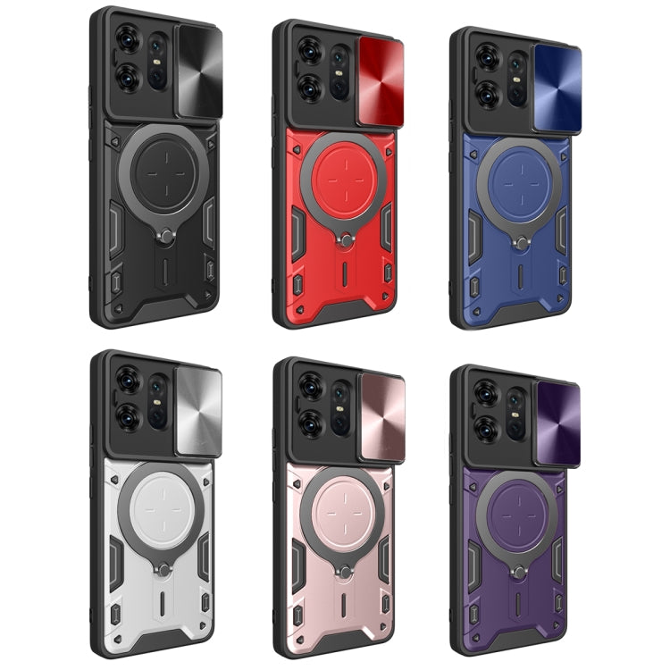 For Motorola Edge 50 Pro Global CD Texture Sliding Camshield Magnetic Holder Phone Case(Red) - free shipping - PMC TechLife - Order now!