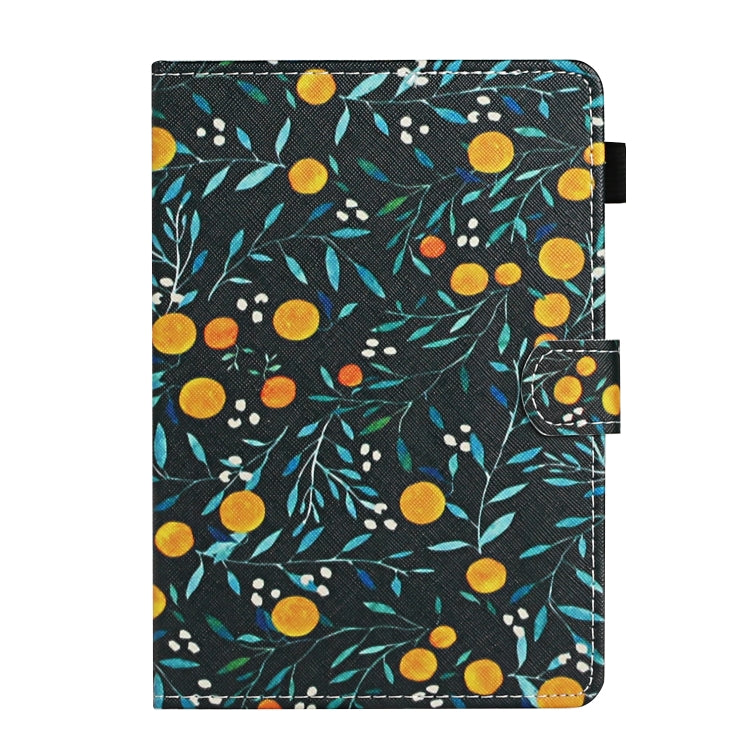 For 10 inch Universal Tablet PC Flower Pattern Horizontal Flip Leather Case with Card Slots & Holder(Yellow Fruit) - 10 - 11 inch by PMC TechLife | Online Shopping South Africa | PMC TechLife | Buy Now Pay Later Mobicred