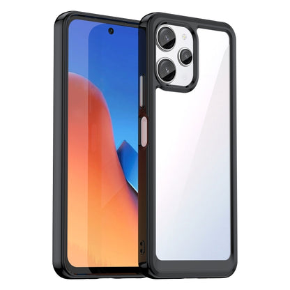 For Xiaomi Redmi 12 5G Colorful Series Acrylic Hybrid TPU Phone Case(Black) - Note 12 Cases by PMC Jewellery | Online Shopping South Africa | PMC Jewellery