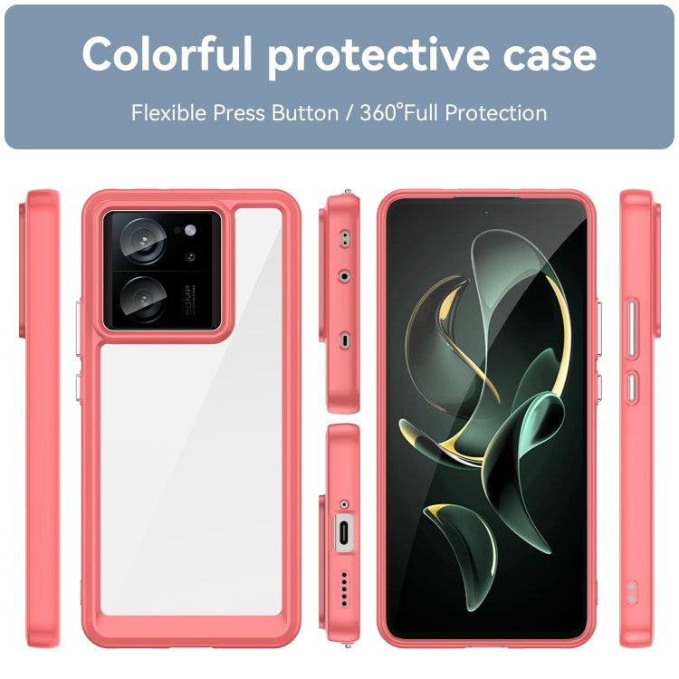 For Xiaomi 13T Colorful Series Acrylic Hybrid TPU Phone Case(Red) - Xiaomi Cases by PMC Jewellery | Online Shopping South Africa | PMC Jewellery | Buy Now Pay Later Mobicred