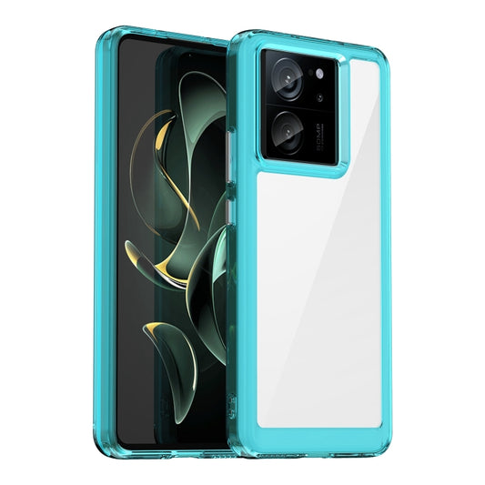 For Xiaomi 13T Pro Colorful Series Acrylic Hybrid TPU Phone Case(Transparent Blue) - Xiaomi Cases by PMC Jewellery | Online Shopping South Africa | PMC Jewellery | Buy Now Pay Later Mobicred