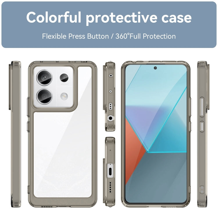 For Xiaomi Redmi Note 13 Pro 5G Colorful Series Acrylic Hybrid TPU Phone Case(Transparent Grey) - Note 13 Pro Cases by PMC Jewellery | Online Shopping South Africa | PMC Jewellery | Buy Now Pay Later Mobicred