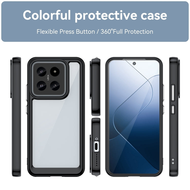 For Xiaomi 14 Colorful Series Acrylic Hybrid TPU Phone Case(Black) - 14 Cases by PMC Jewellery | Online Shopping South Africa | PMC Jewellery