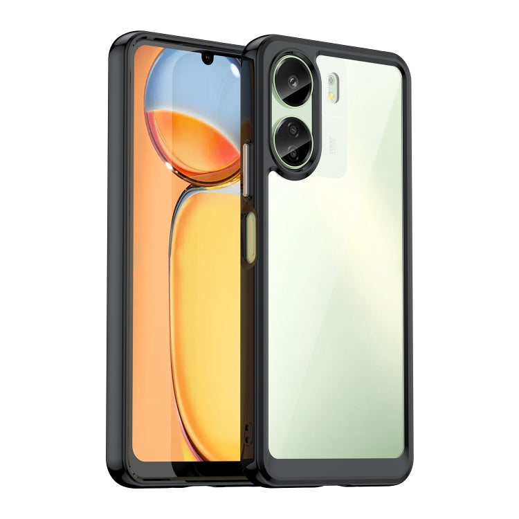 For Xiaomi Redmi 13C 4G Colorful Series Acrylic Hybrid TPU Phone Case(Black) - 13C Cases by PMC Jewellery | Online Shopping South Africa | PMC Jewellery | Buy Now Pay Later Mobicred