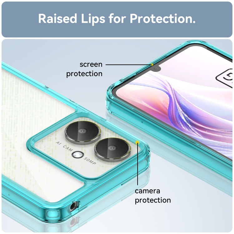 For Xiaomi Redmi 13R 5G Colorful Series Acrylic Hybrid TPU Phone Case(Transparent Blue) - 13R Cases by PMC Jewellery | Online Shopping South Africa | PMC Jewellery | Buy Now Pay Later Mobicred