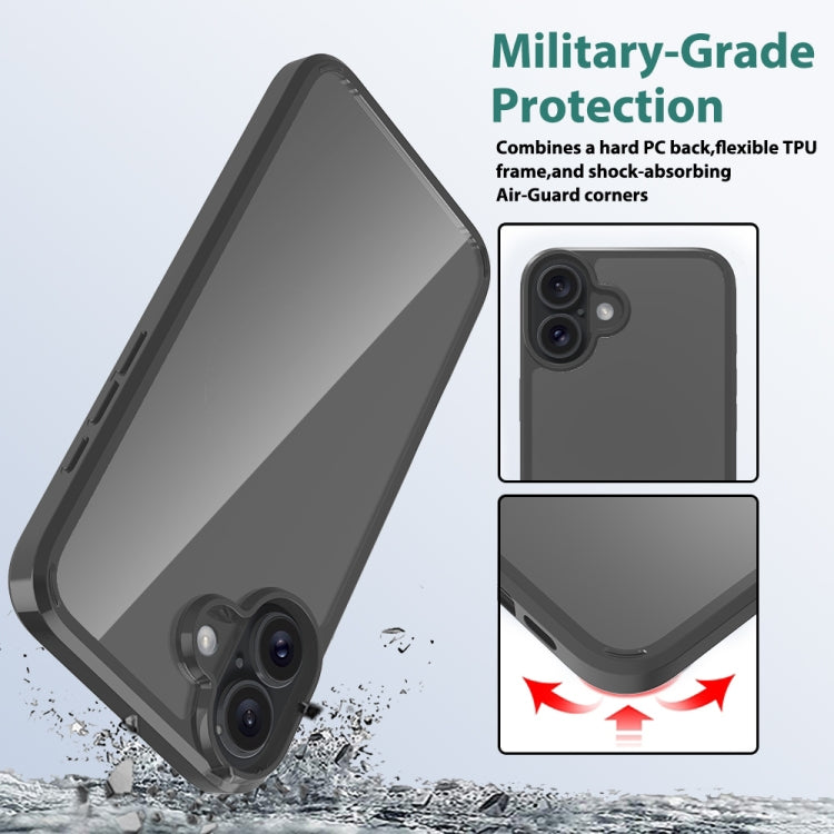 For iPhone 16 Plus Scratchproof Acrylic TPU Phone Case(Black) - iPhone 16 Plus Cases by PMC TechLife | Online Shopping South Africa | PMC TechLife | Buy Now Pay Later Mobicred