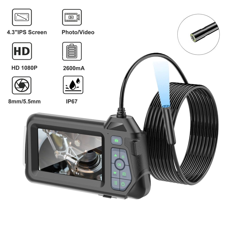 M60 4.3 inch Single Camera with Screen Endoscope, Length:1m(5.5mm) -  by PMC Jewellery | Online Shopping South Africa | PMC Jewellery | Buy Now Pay Later Mobicred