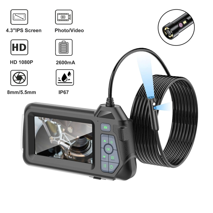 M60 4.3 inch Dual Camera with Screen Endoscope, Length:2m(8mm) -  by PMC TechLife | Online Shopping South Africa | PMC TechLife | Buy Now Pay Later Mobicred