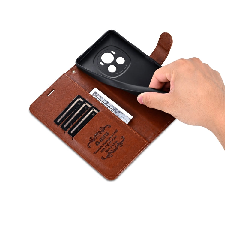 For Honor Magic6 AZNS Sheepskin Texture Flip Leather Phone Case(Brown) - free shipping - PMC Jewellery - Order now!