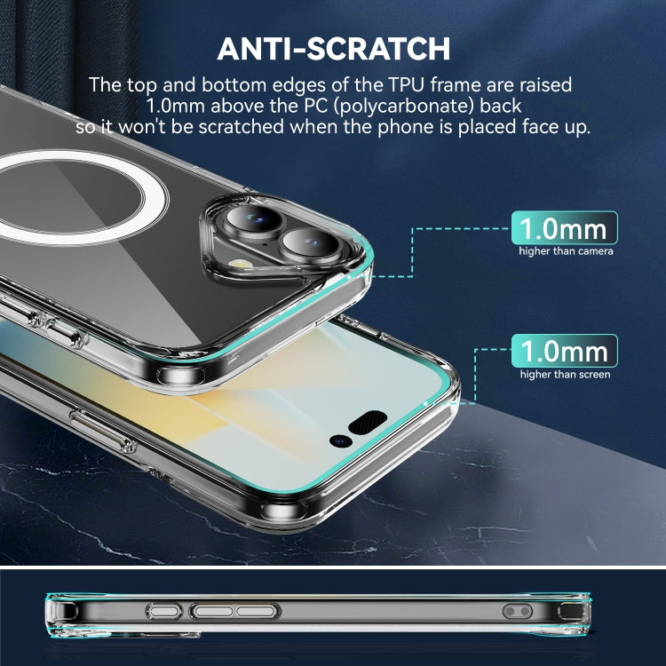 For iPhone 16 MagSafe Clear Acrylic PC +TPU Phone Case(Transparent) - iPhone 16 Cases by PMC TechLife | Online Shopping South Africa | PMC TechLife | Buy Now Pay Later Mobicred